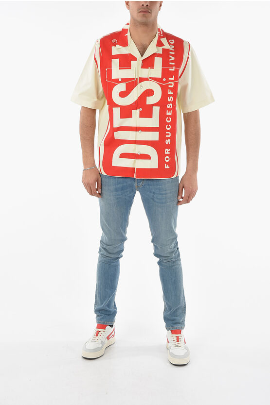 Diesel Printed Short Sleeve SMAC Shirt with Double Breast Pocket men
