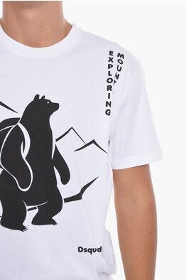 Dsquared2 Crew Neck SNOWGLOBE Cotton T-Shirt men - Glamood Outlet