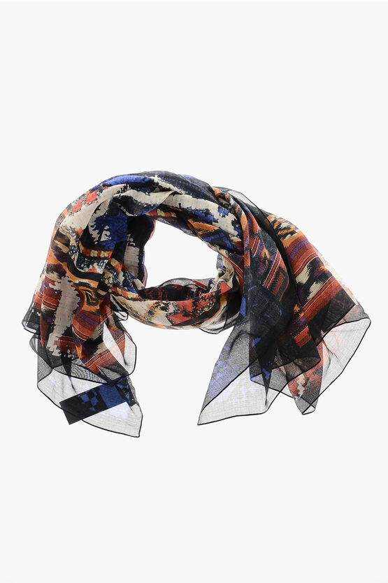 Balmain Printed Silk And Cotton Foulard In Multi
