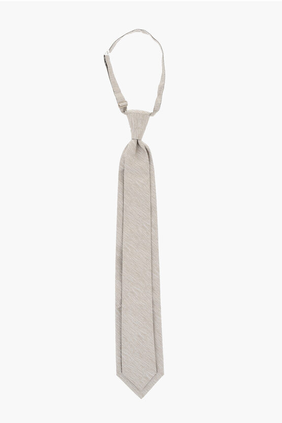 Corneliani Printed Silk Ascot Tie In Gray