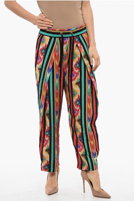 Balmain Printed Silk Harem Pants