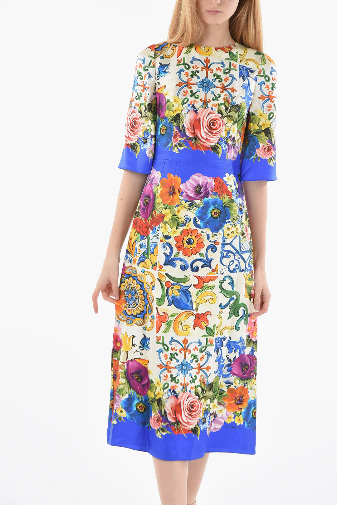 【Dolce & Gabbana】水玉模様 シルク ミディドレス 新品 】DOLCE&GABBANA ドルチェ&ガッバーナ タグ付き・装飾