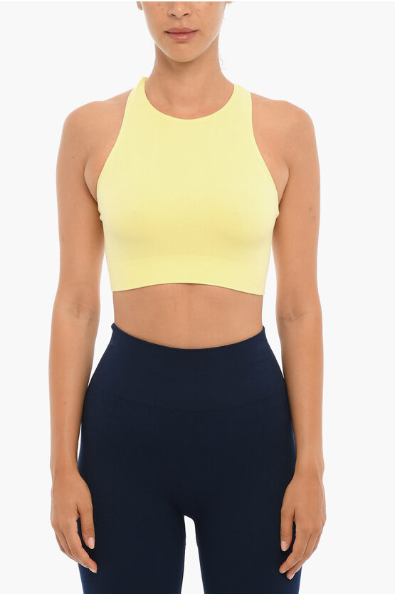 Maison Lejaby Printed Sleeveless Cropped Top In Yellow