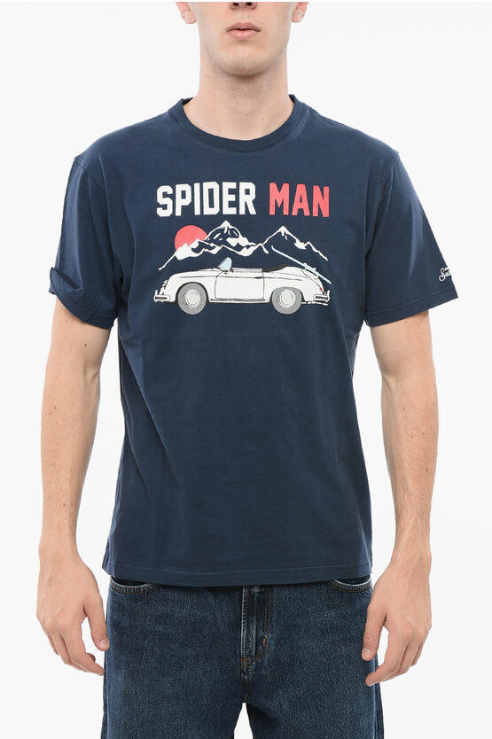 Mc2 Saint Barth Printed Spider Man Crew-neck T-shirt In Gray