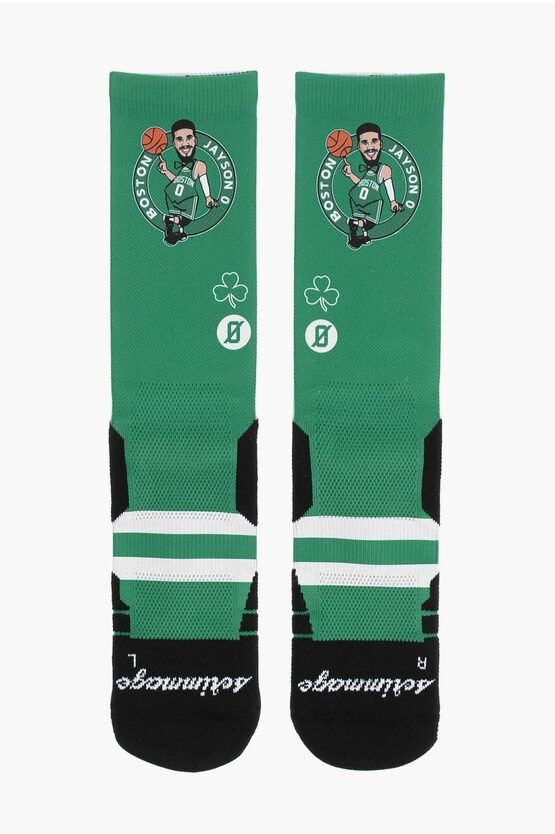 Scrimmage Printed Stretch Long Boston Jayson Socks In Green