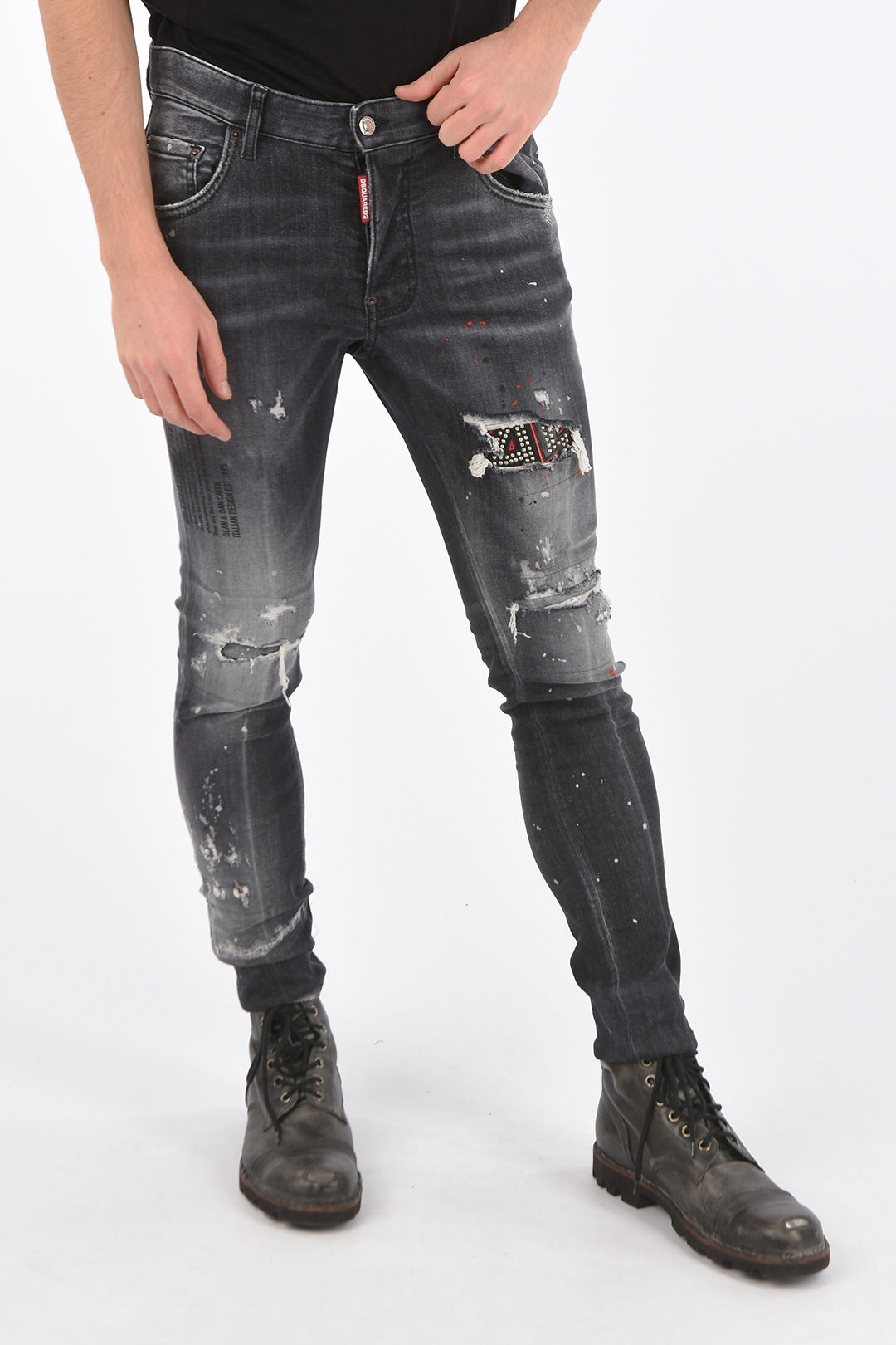 Dsquared2 Printed SUPER TWINKY FIT Denims with Applications men ...