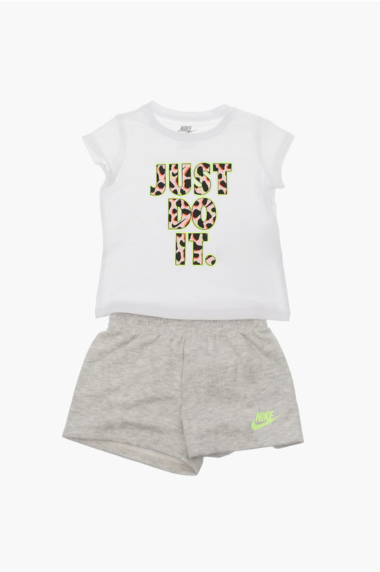 Nike Printed T-shirt And Shorts Set In White