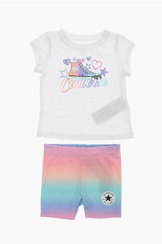 Converse Printed T-shirt And Shorts Set In Multi