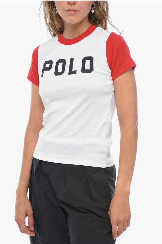 POLO RALPH LAUREN PRINTED T-SHIRT WITH CONTRASTING EDGES 