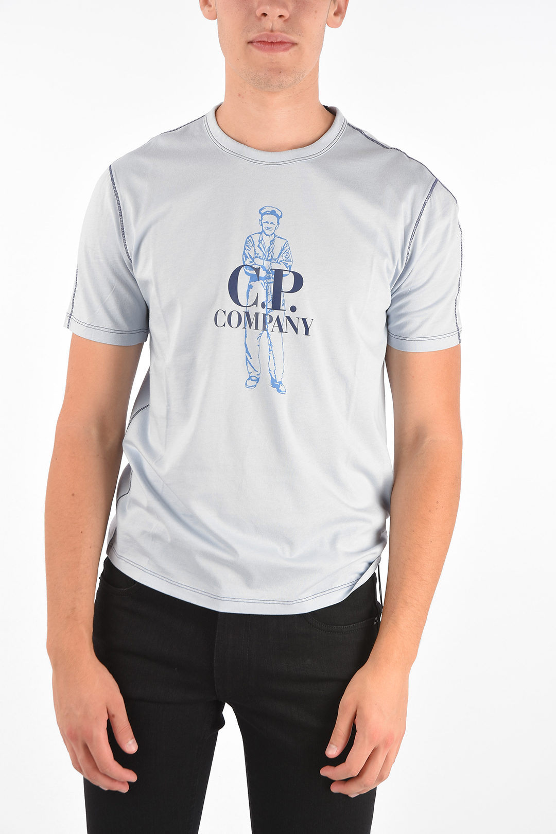 CP Company Printed T-shirt with Visible Seams men - Glamood CP Company Printed T-shirt with Visible Seams men - Glamood