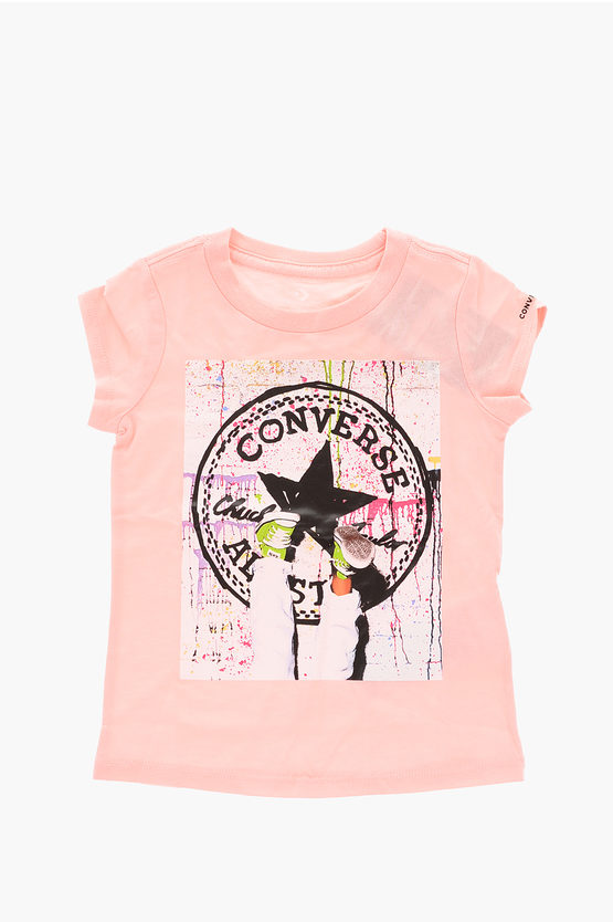 Converse Printed T-shirt In Pink