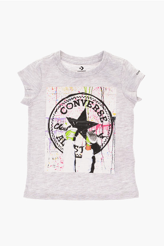 Converse Printed T-shirt In Grey