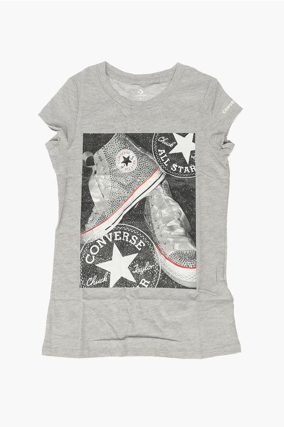 Converse Printed T-shirt In Gray