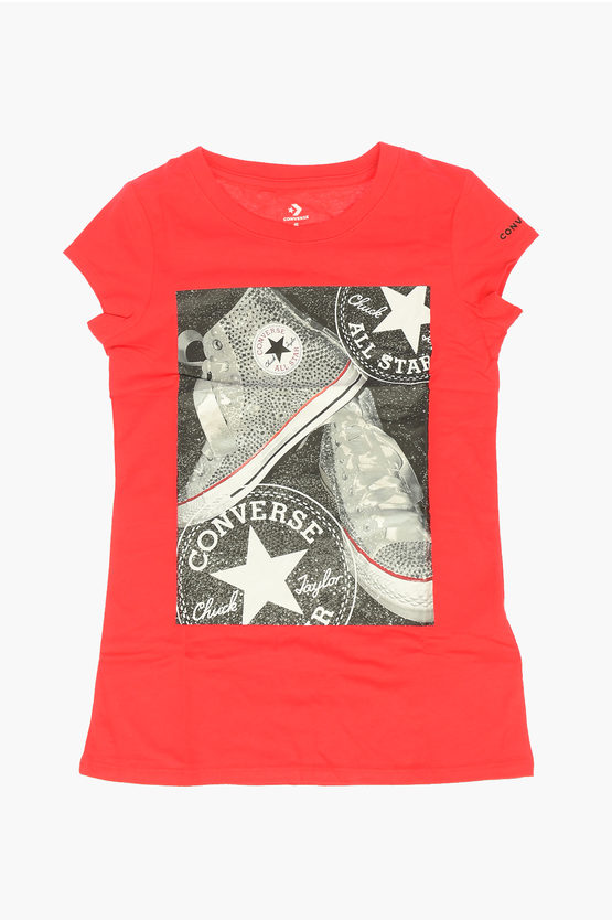 Converse Printed T-shirt In Red