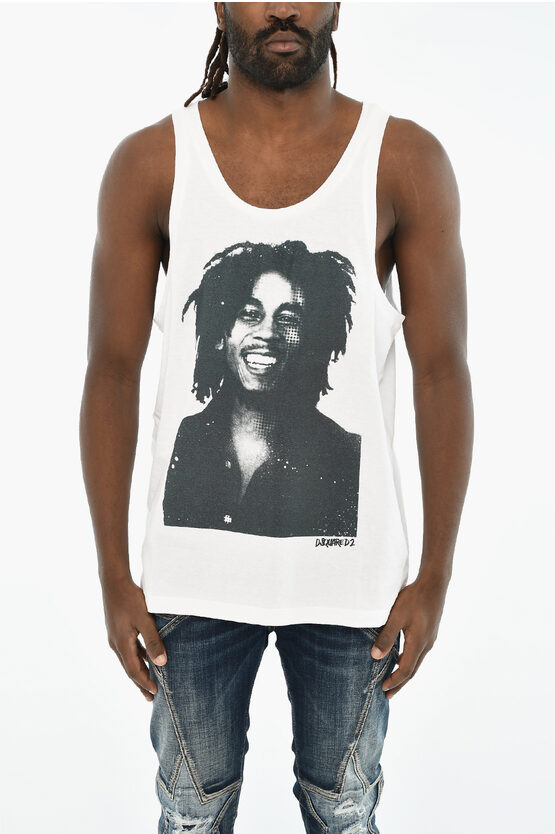 Dsquared2 Printed Tank Top Grösse L In White