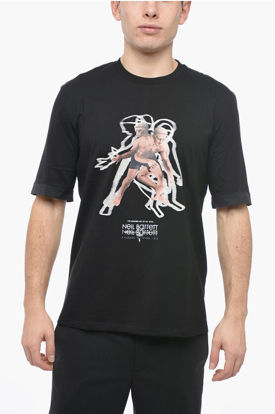 Neil Barrett Printed The Modern Art Of Jiu Jitsu Crew-neck T-shirt In Black