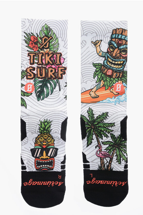 Scrimmage Printed Tiki Surf Socks In White