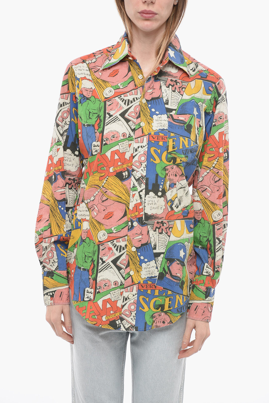 1200~Loose Fit Shirt with Double Breast Pocket main image 1