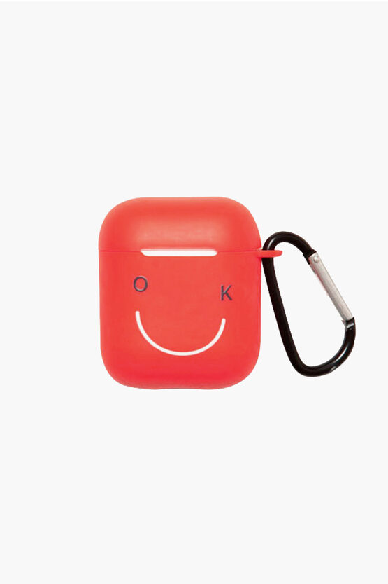 Wood'd Protective Silicone Ok Airpods Case In Red