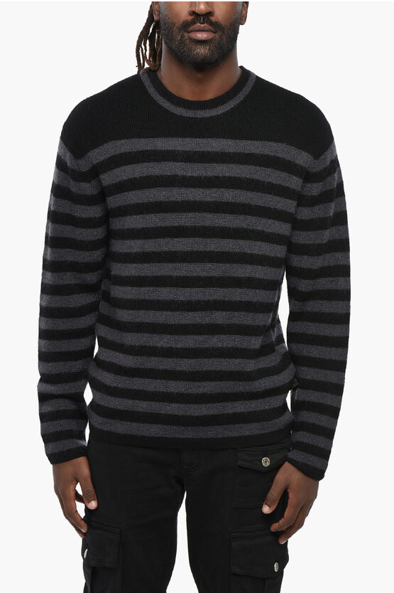 Paul Smith Ps Two-tone Striped Crew-neck Sweater In Black