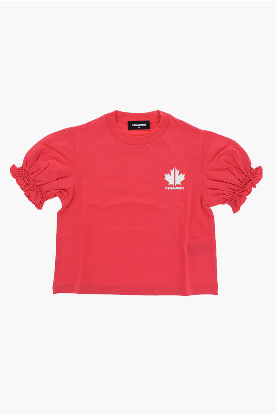 Dsquared2 Puff Sleeve Crew-neck T-shirt In Red