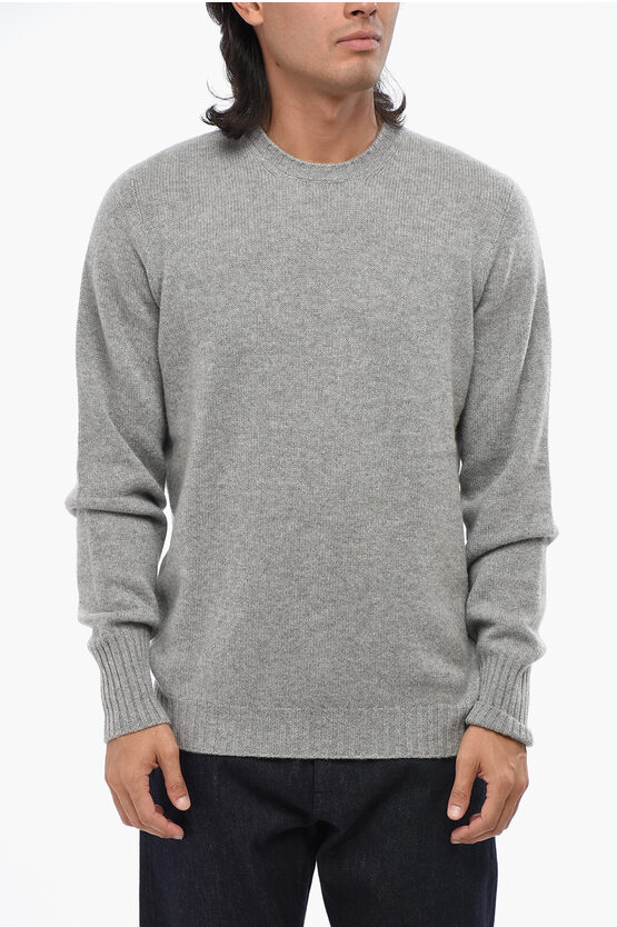 Drumohr Pure Cashmere Crew-neck Sweater In Gray