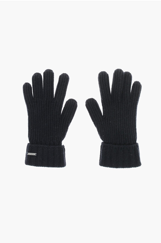 Woolrich Pure Cashmere Gloves In Black