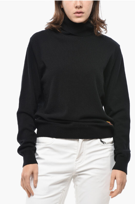 Paul Smith Pure Cashmere Turtleneck Sweater In Black