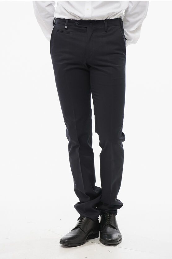 Corneliani Cc Collection Fil A Fil Wool Pants With Belt Loops