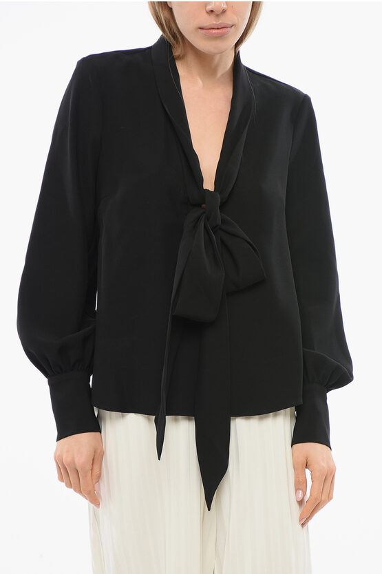 Viktor & Rolf Pussy Bow Blouse With Notch Lapel