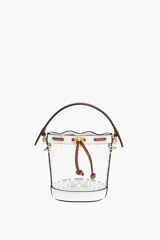 Tory Burch Pvc Monogram Clear Mini Bucket Bag