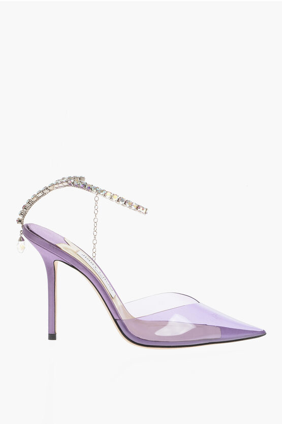 Jimmy Choo Pvc SAEDA Ankle-Strap Pumps Embellished with Crystals