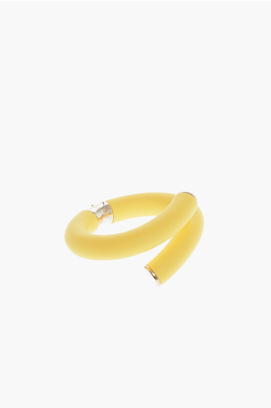 Bottega Veneta Pvc Silver Cuff Spiral-shaped Bracelet In Gold
