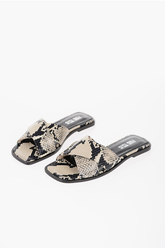 Paris Texas Python Effect Leather Montecarlo Sandals In Multi