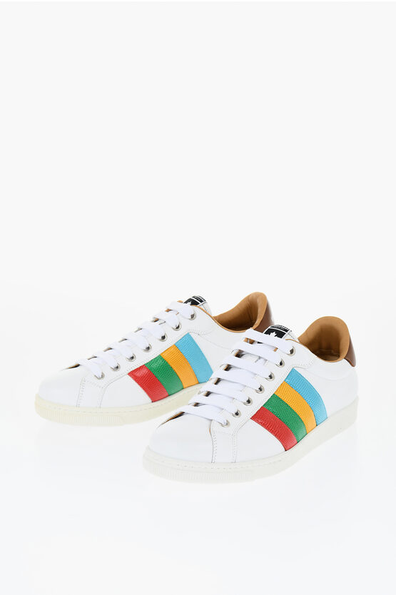 DSQUARED2 PYTHON PRINTED LEATHER DETAILED SANTA MONICA SNEAKERS