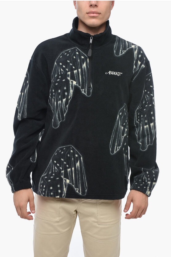 Shop Awake New York Quarter Zipper Sweatshirt With All-over Print