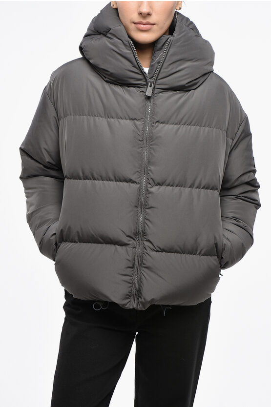Bacon Quilted Cloud Down Jacket With Front Zip Grösse M In Gray