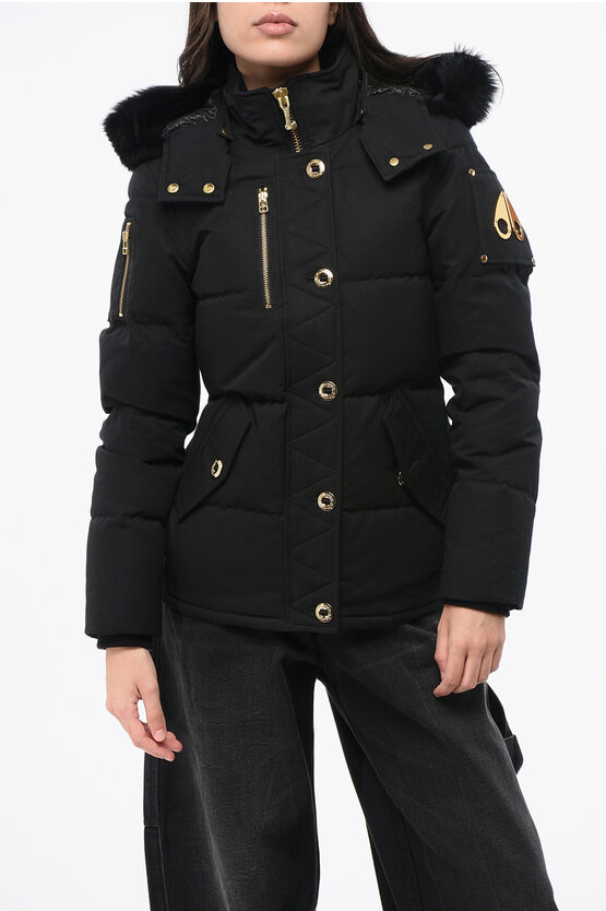 Moose Knuckles Quilted Down Jacket With Golden-effect Details