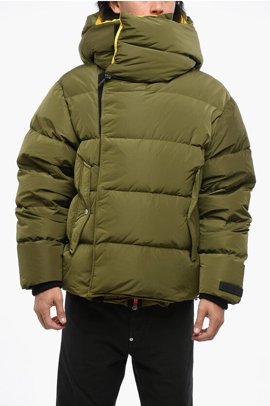 Dsquared2 Quilted Down Jacket With Removable Hood In Green