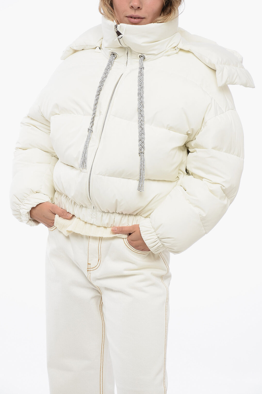 Giuseppe Di Morabito Quilted Down-Jacket with Rhinestone