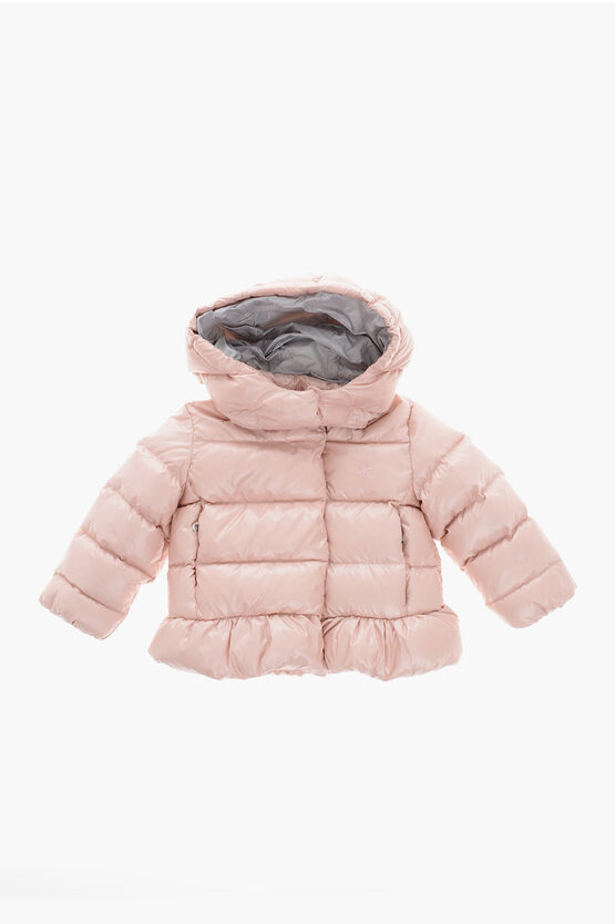 Polo Ralph Lauren Quilted Down Jacket With Snap Buttons In Pink