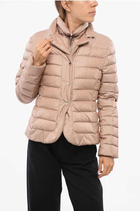 Moorer Quilted Elli Down Jacket With Removable Chest Piece