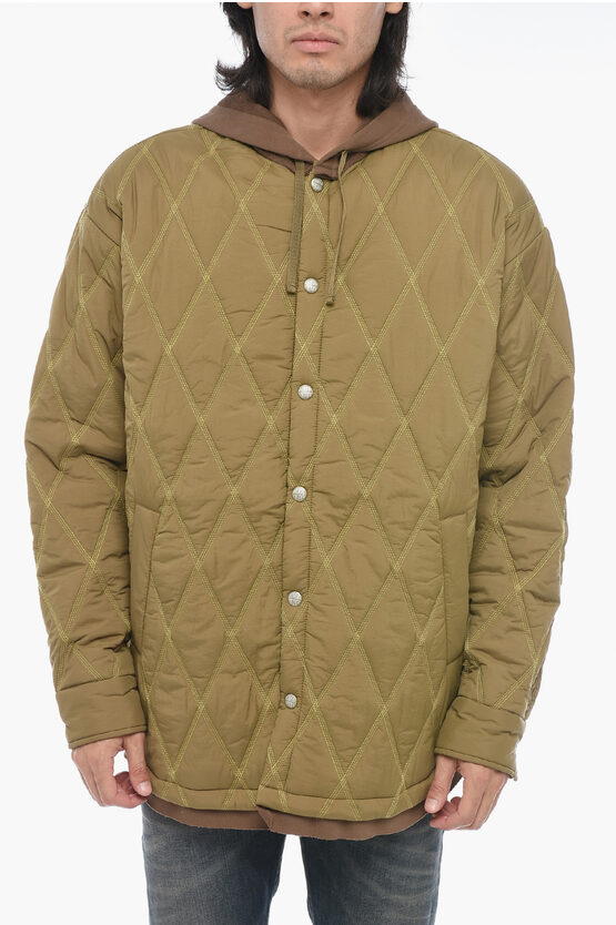 Diesel Quilted J-romeo Bomber With Fleece Detailing