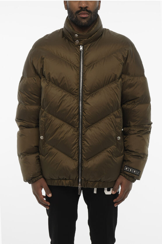 Dsquared2 Quilted Jacket With Zip Closure And Monogram