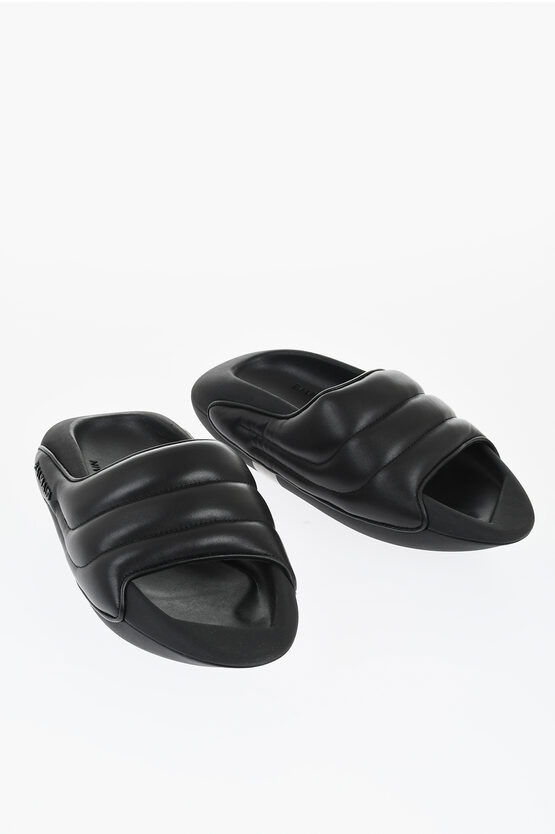 Balmain Quilted Leather B-it Sandals With Chunky Sole In Black