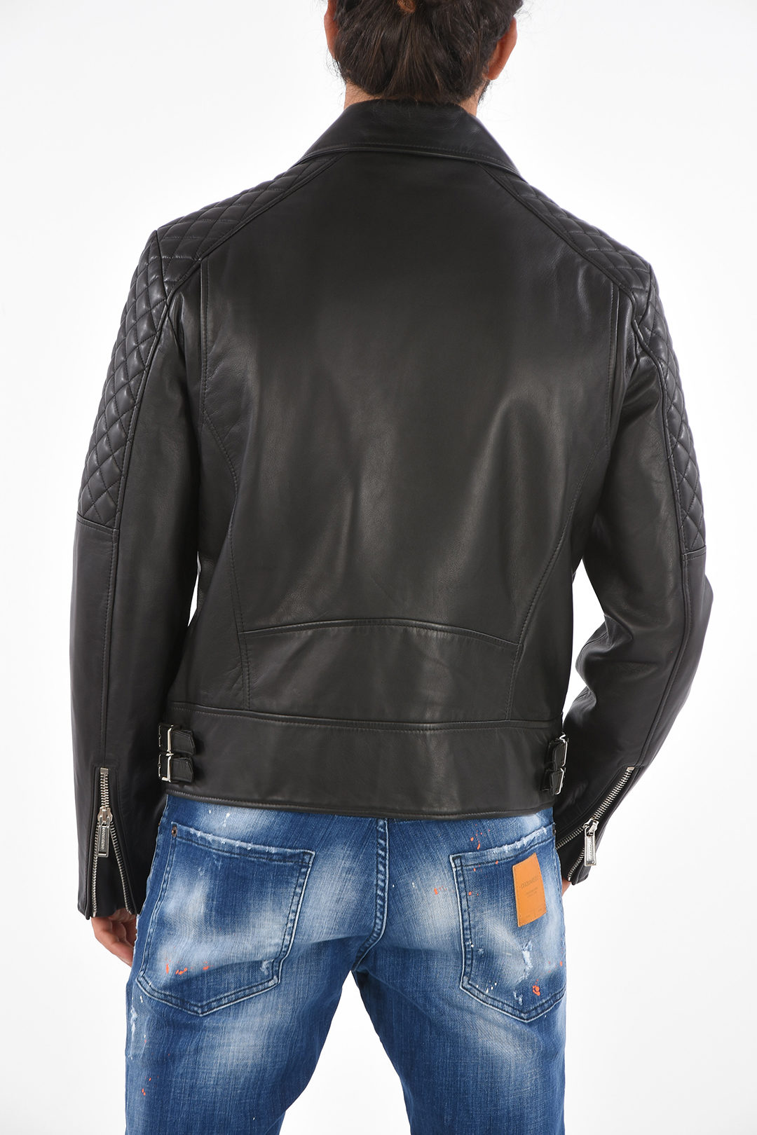 Dsquared2 Quilted Leather Biker Jacket men - Glamood Outlet