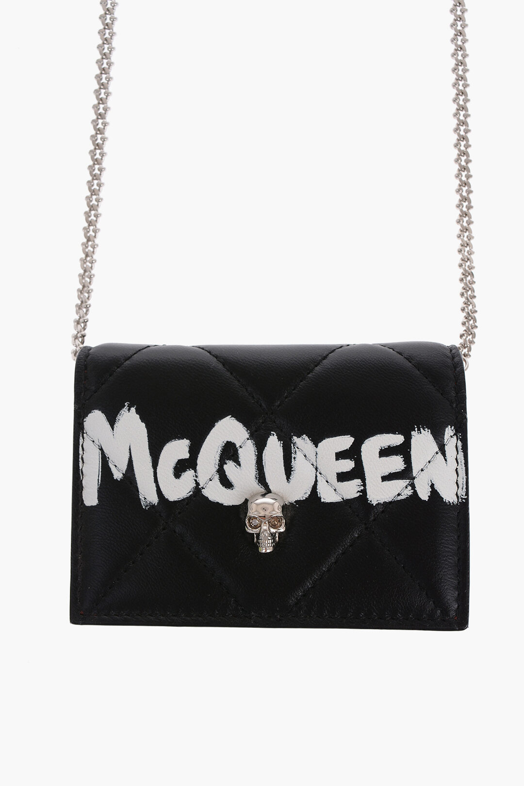 Alexander McQueen Quilted Leather Card Holder with Printed