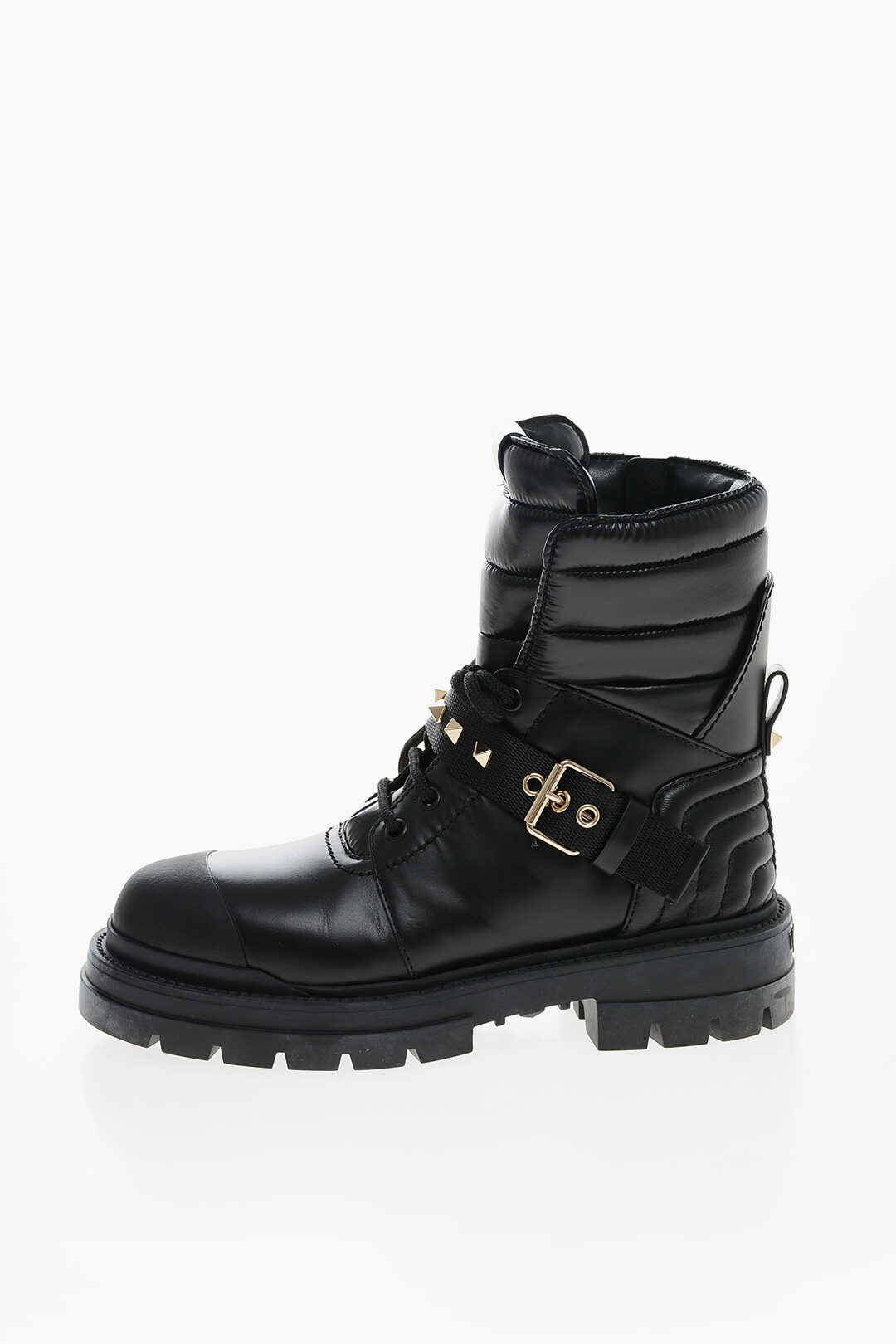 Valentino Quilted Leather Combat Booties with Strap women - Glamood Outlet