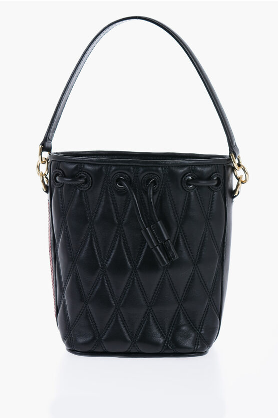 Shop Bally Quilted Leather Donae Bucket Bag