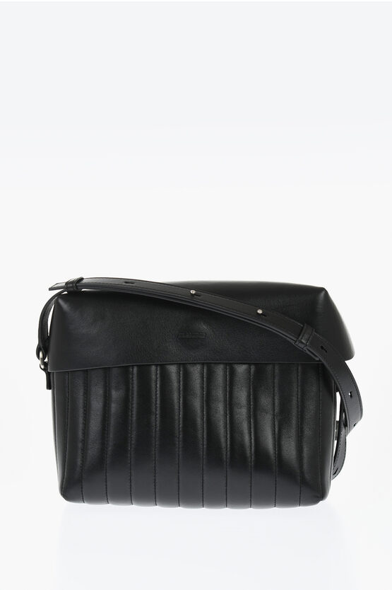 Jil Sander Quilted Leather Lid Crossbody Bag